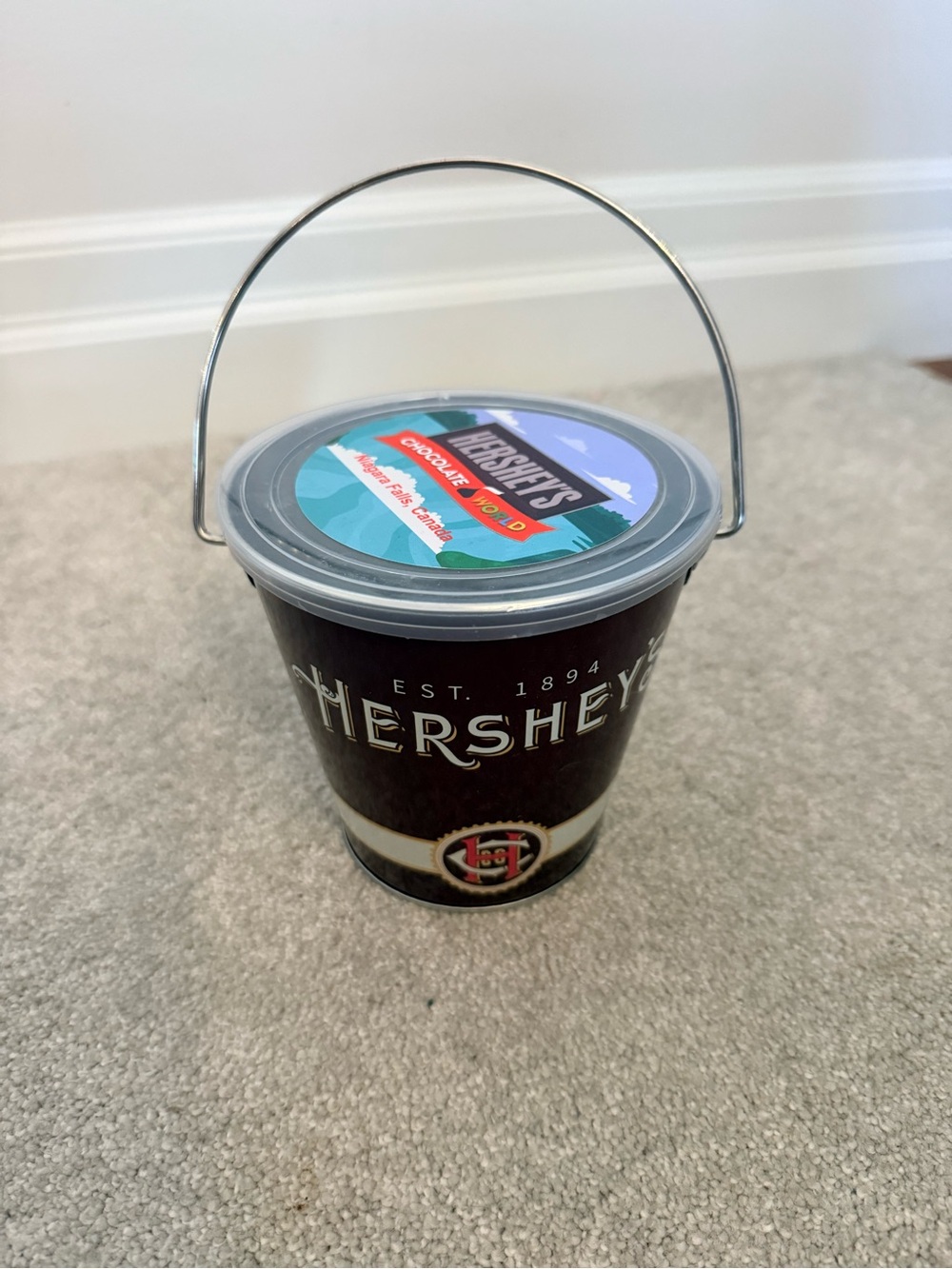 Brown Party Candy Bucket with Handle Hershey chocolate